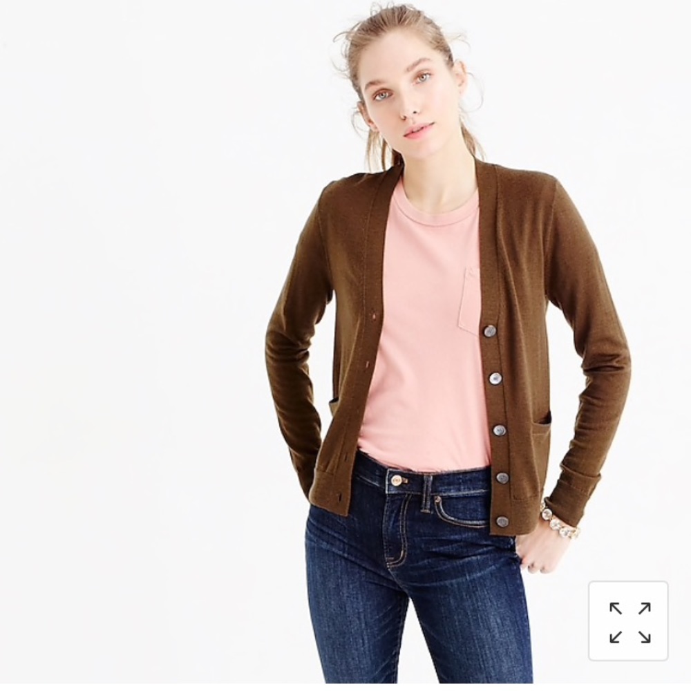 J. Crew v neck cardigan sweater in merino wool L